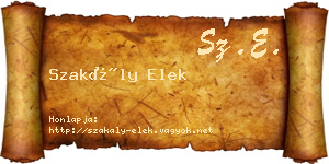 Szakály Elek névjegykártya